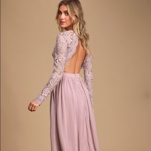 Lulu’s Awaken My Love Long Sleeve Lace Maxi Dress